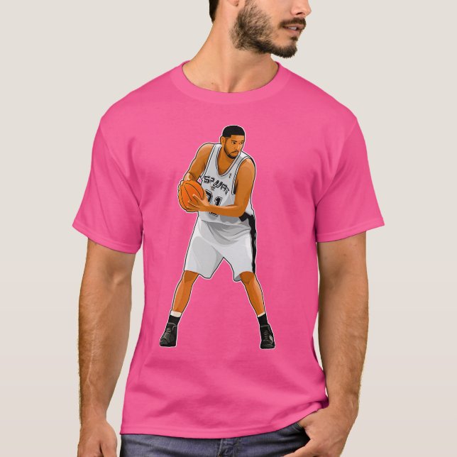 Tim Duncan 21 Hold The Ball T-Shirt (Front)