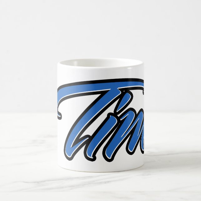 Tim first name name blue cup coffee cup (Center)
