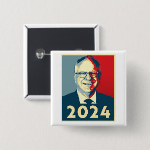 Tim Walz 2024 15 Cm Square Badge