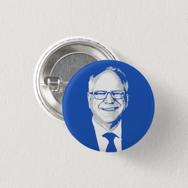Tim Walz 3 Cm Round Badge (Front & Back)