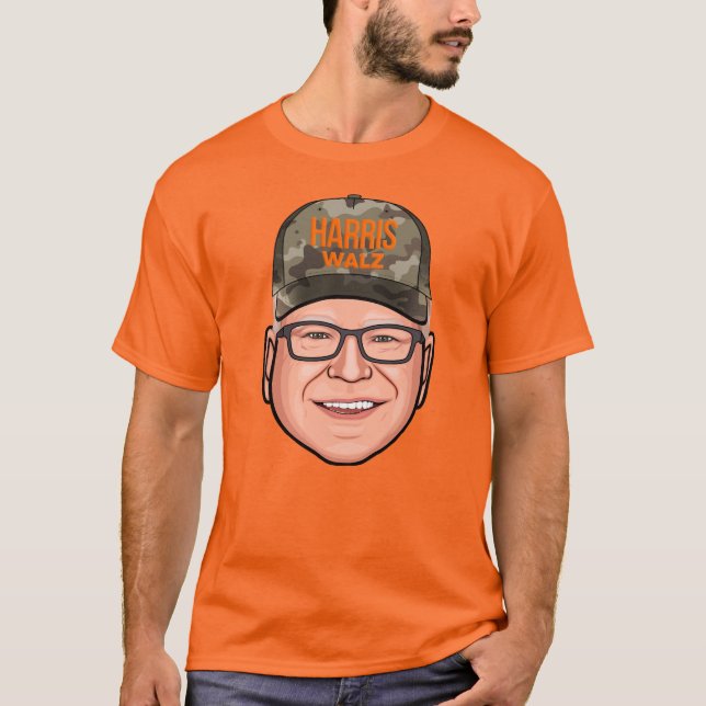 Tim Walz Camouflage Hat T-Shirt (Front)