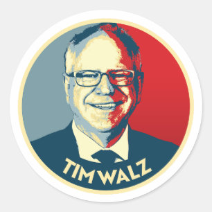 Tim Walz Classic Round Sticker