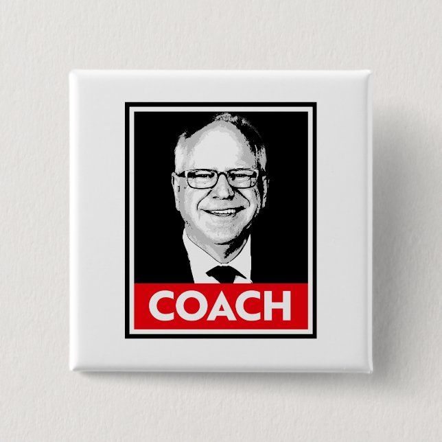 Tim Walz COACH 15 Cm Square Badge (Front)