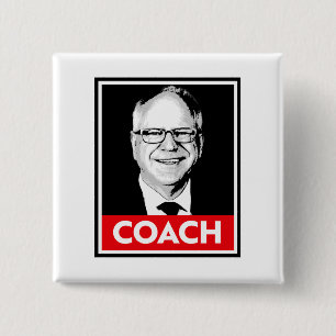 Tim Walz COACH 15 Cm Square Badge