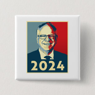 Tim Walz Fan Club 15 Cm Square Badge