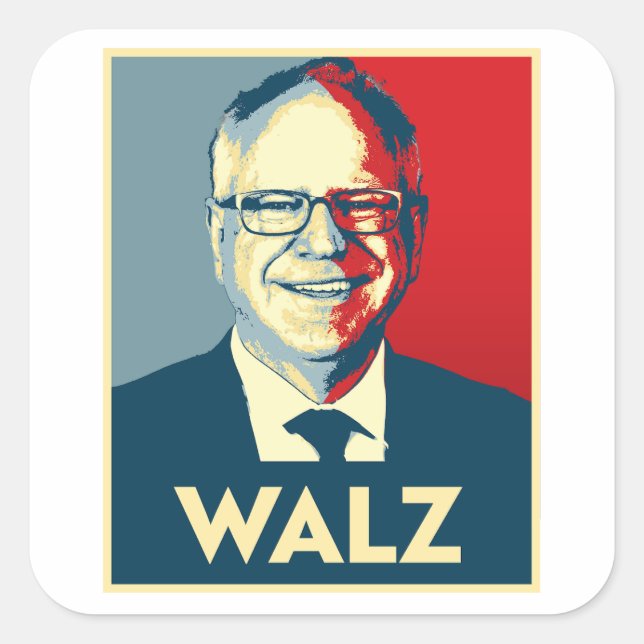 Tim Walz Square Sticker (Front)