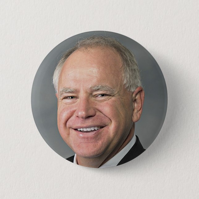 Tim Walz VP 6 Cm Round Badge (Front)