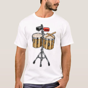 Timbale Drum & Crossed Sticks Percussion Music T-Shirt