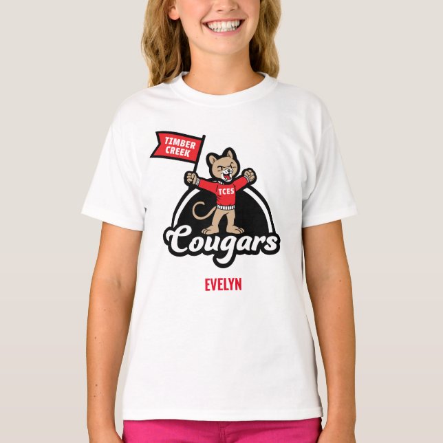 Timber Creek Elementary Cougar Mascot T-Shirt (Front)