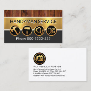 Timber Gold Layers Embossed Business Name Card