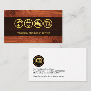 Timber Gold Lines Renovation Business Card