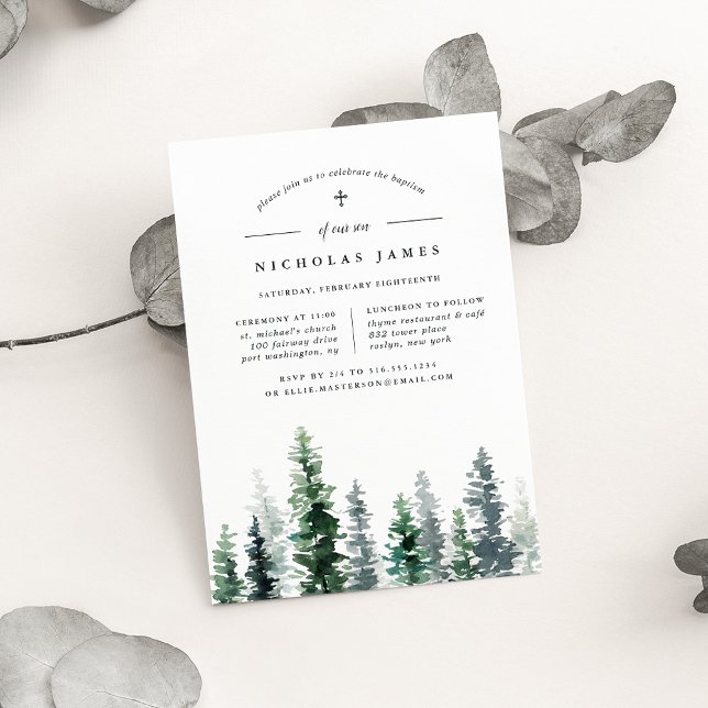 Timber Grove | Christening or Baptism Invitation (Creator Uploaded)