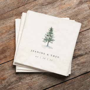 Timber Grove   Personalized Winter Wedding Napkin