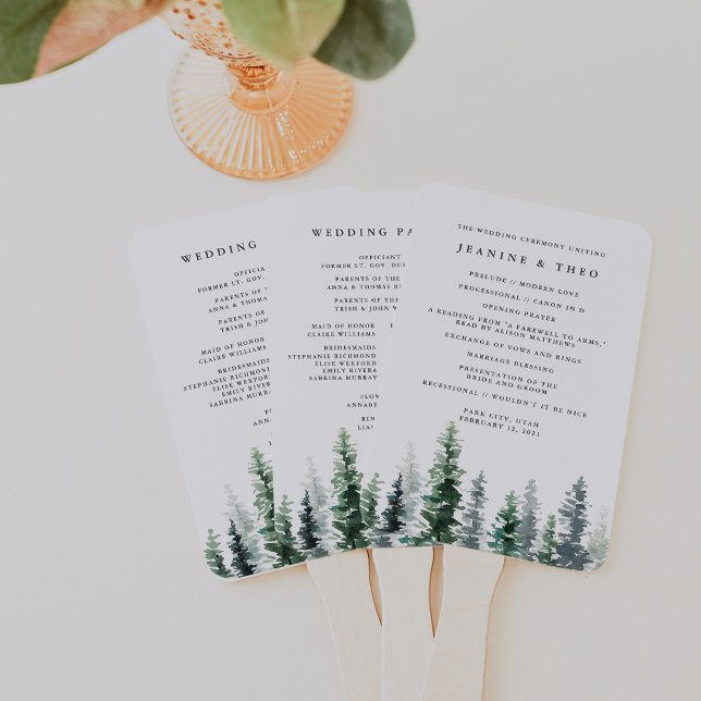 Timber Grove Wedding Program Hand Fan (Creator Uploaded)