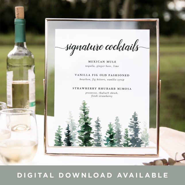 Timber Grove Wedding Signature Cocktail Menu Sign (Creator Uploaded)