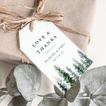 Timber Grove Wedding Thank You Favour Gift Tags<br><div class="desc">Attach these sweet gift tags to your wedding favours for a perfect way to express your love and thanks. Designed to coordinate with our Timber Grove wedding invitation collection, these wintry chic tags feature a row of watercolor pine trees in hunter and forest green, with "love and thanks, " your...</div>