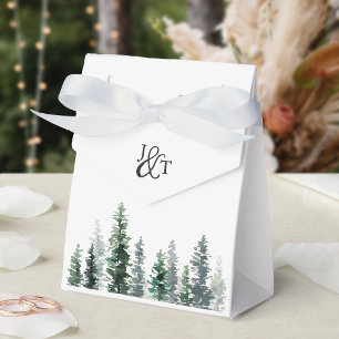 Timber Grove Winter Wedding Monogram Favour Box