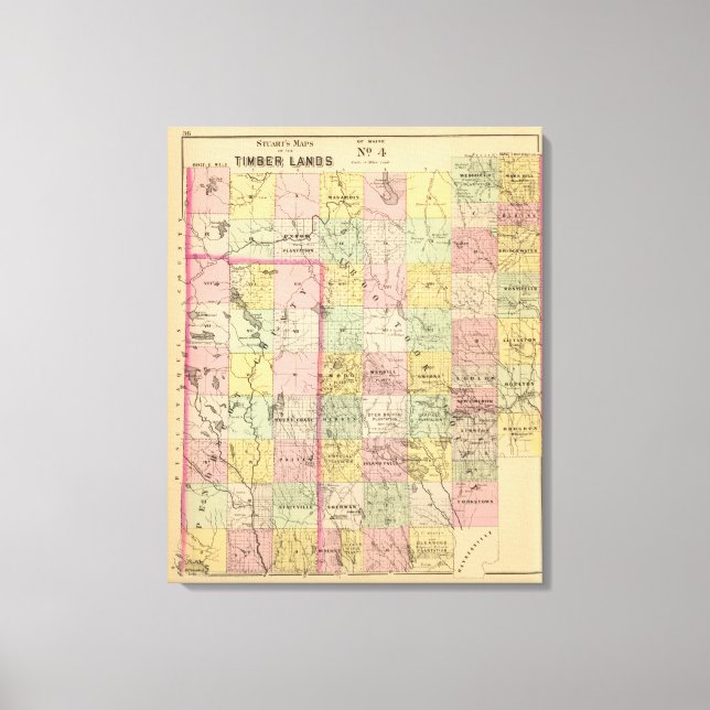 Timber lands 4 Atlas Map Canvas Print (Front)
