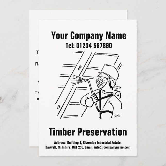 Timber Preservation Cartoon Design Card (Front/Back)
