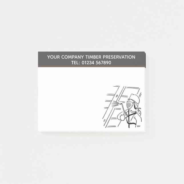 Timber Preservation Cartoon Theme to Personalise Post-it Notes (Front)