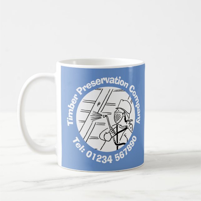 Timber Preservation to Personalise Coffee Mug (Left)