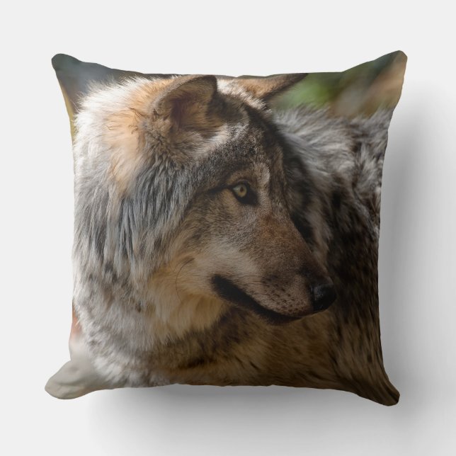 Timber Wolf Cushion (Front)