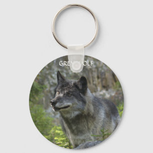 TIMBER WOLF Design Wildlife Art Key-chain Key Ring