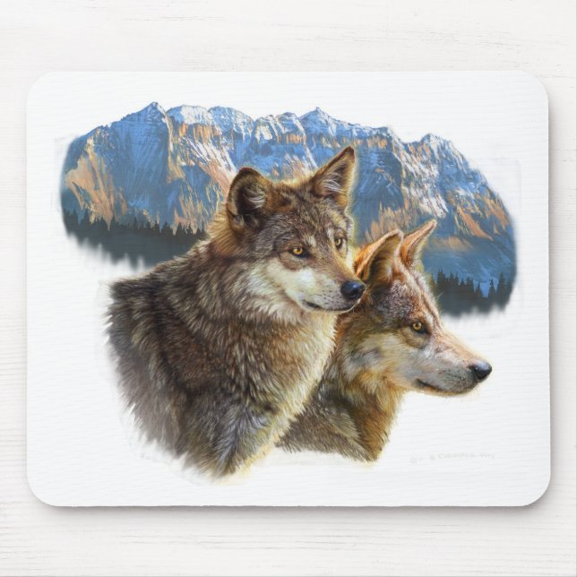 timber wolf.jpg mouse pad (Front)