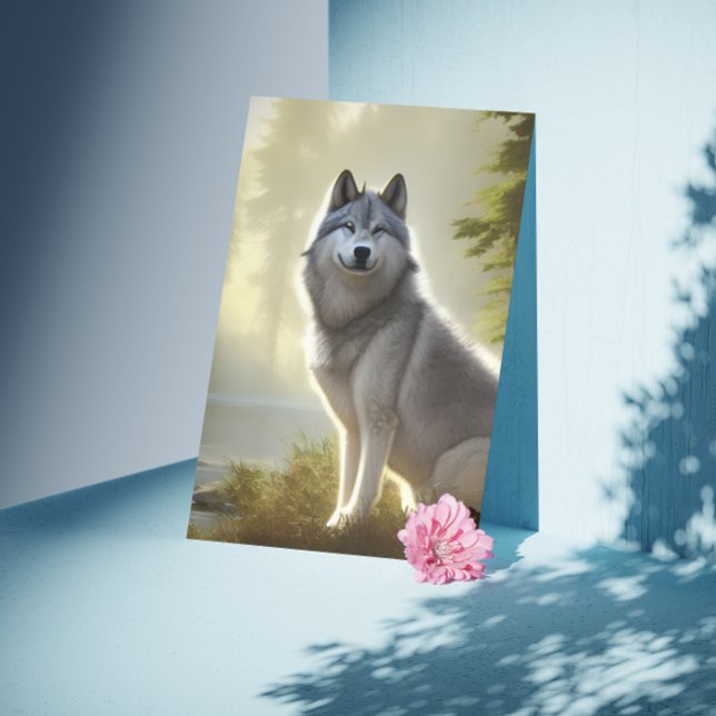 Timber Wolf Wildlife Portrait Card (Creator Uploaded)