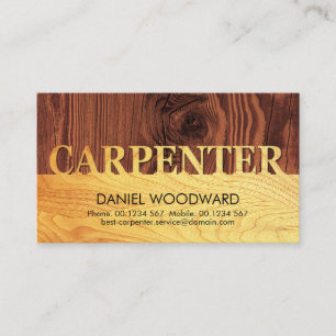 Timber Wood Carpenter Signage Woodwork Carpentry Business Card