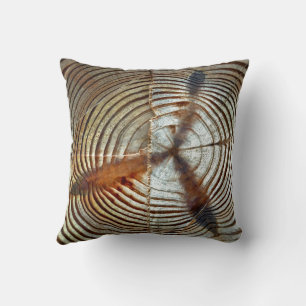 Timber Wood Cut Abstract Cushion