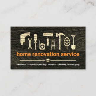 Timber Wood Handyman Builder Tools Business Card