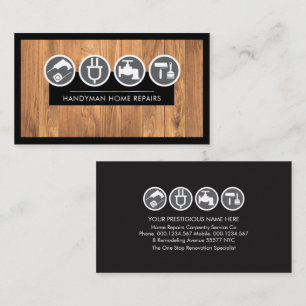 Timber Wood Layer Handyman Tools Business Card