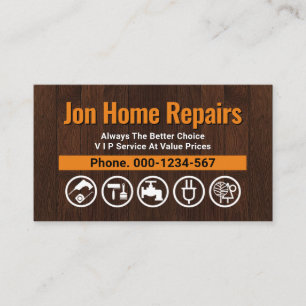 Timber Wood Yellow Tab By Handyman Business Card