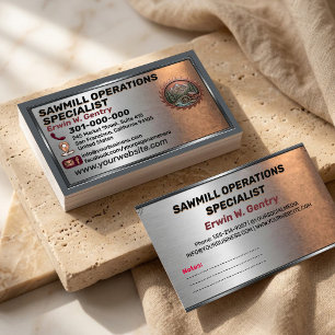 Timber Yard & Sawmill Lumber, Firewood & Tree Business Card
