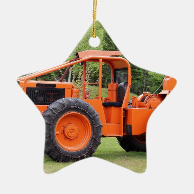 Timberjack Skidder Ceramic Tree Decoration (Front)