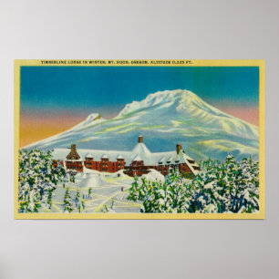 Timberline Lodge in Winter at Mt. Hood Poster