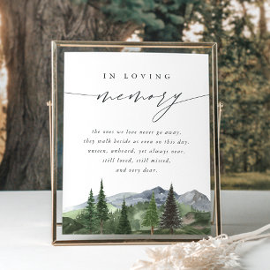 Timberline Mountain Forest Wedding Memorial Sign