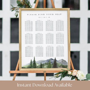 Timberline   Mountain Forest Wedding Seating Chart