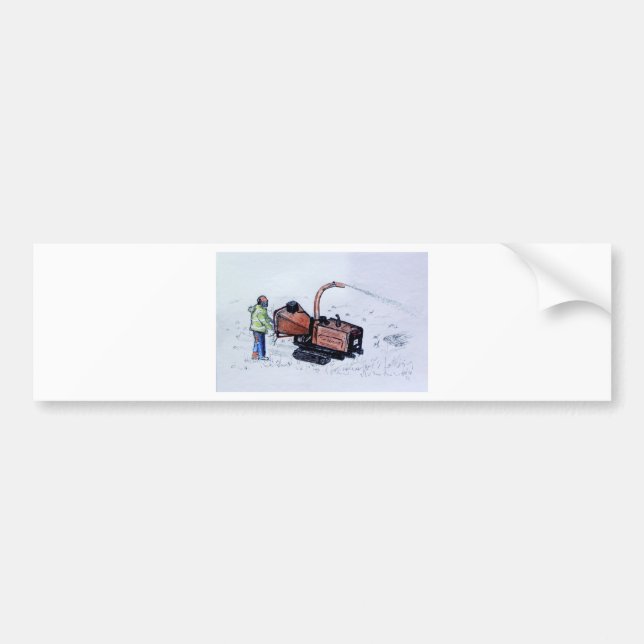 Timberwolf wood chipper bumper sticker (Front)