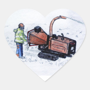Timberwolf wood chipper heart sticker