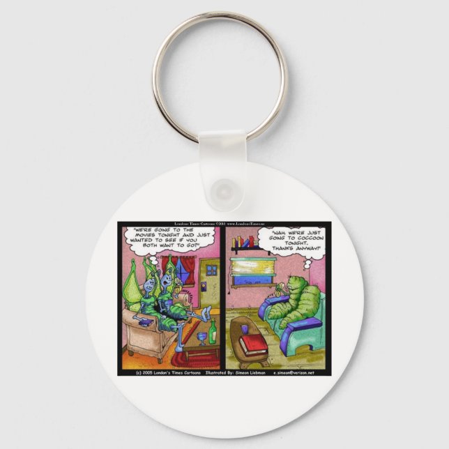 Time 2 Cocoon Funny Butterfly Gifts & Tees Key Ring (Front)
