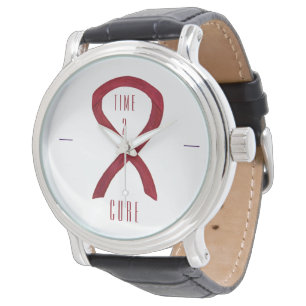 Time 2 Cure Burgundy Awareness Ribbon Wrist Watch