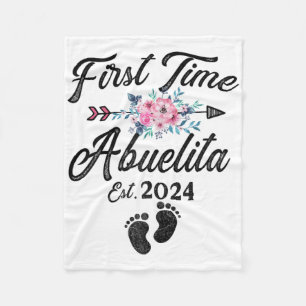 Time Abuelita 2024 Mothers Day Soon To Be Grandma  Fleece Blanket