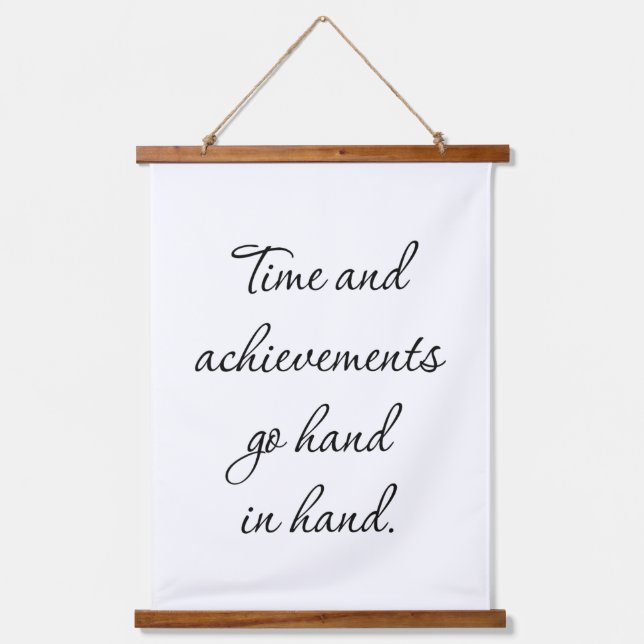 Time And Achievements Wood Topped Wall Tapestry (Front)