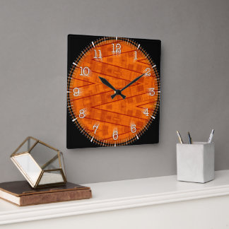 Time and illustrated art on your wall. square wall clock