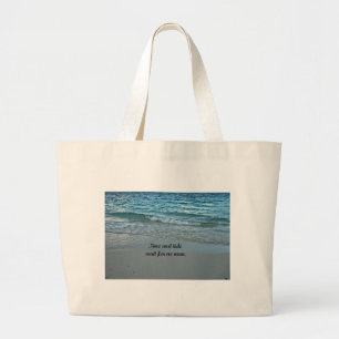 Time and tide wait for no one. large tote bag
