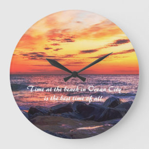 Time at the Beach in Ocean City Wall Clock