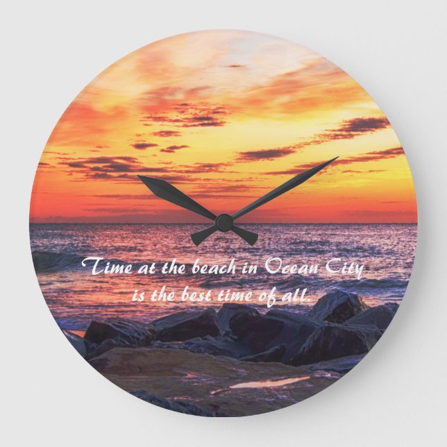 Time at the Beach in Ocean City Wall Clock (Front)