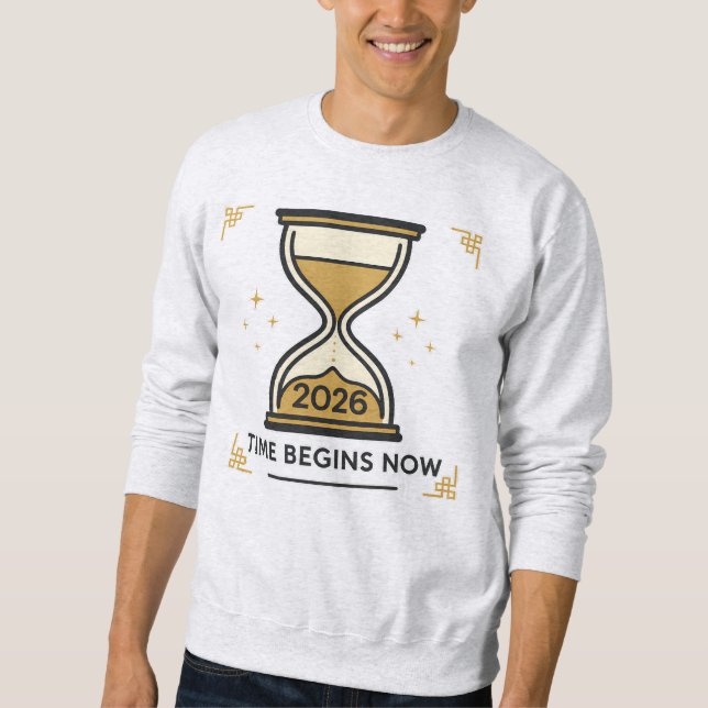 Time Begins Now Hourglass 2026 Sweatshirt (Front)
